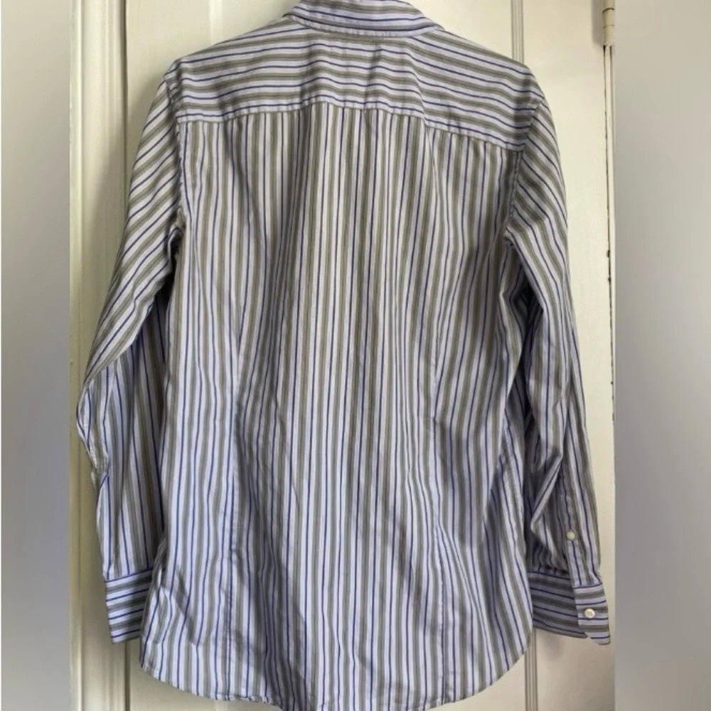 Banana Republic Blue/Gray Long Sleeves Dress Up Cotton Shirt, Sz: L (16-16 1/2)